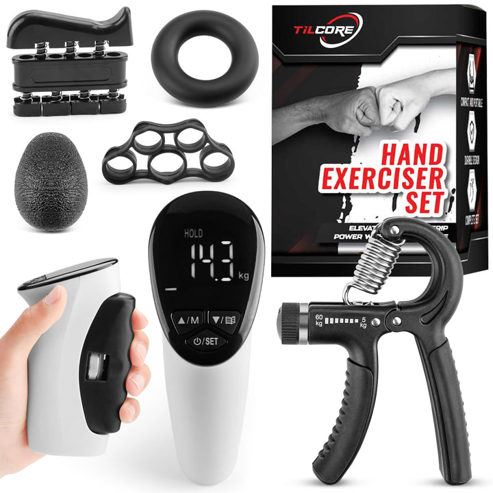 Griffstärke-Tester & -Trainer von Tilcore - Wiederaufladbarer Handgelenkdynamometer mit Handgelenkve