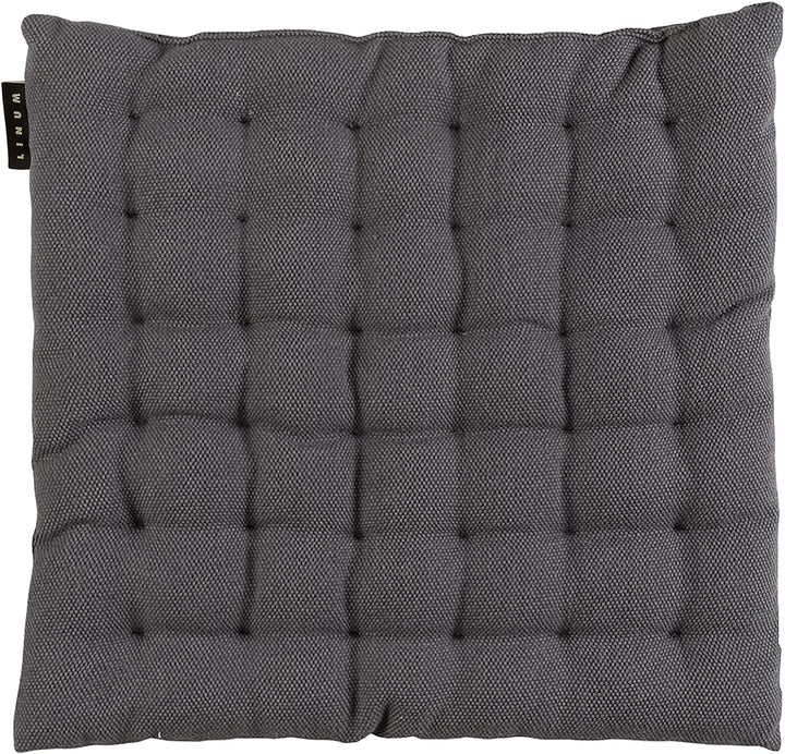 Linum Pepper Elegantes Sitzkissen 40x40 cm, 100% Baumwolle, Maschinenwaschbar, Granitgrau 40x40cm Gr