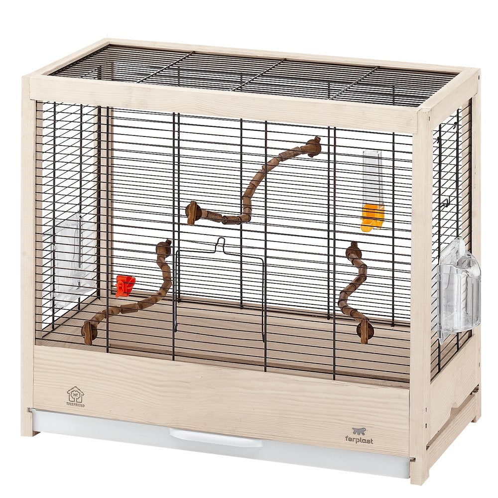Ferplast Vogelkäfig Wellensittich Käfig Exotenkäfig, inkl. Vogelspielzeug, Vogel-Futternapf, Vogel-S