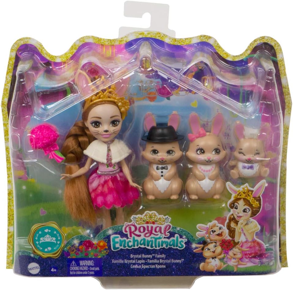 Enchantimals GYJ08 - Familien-Spielzeugset mit Hasenmädchen Brystal Bunny (15,2 cm), aus der Royals