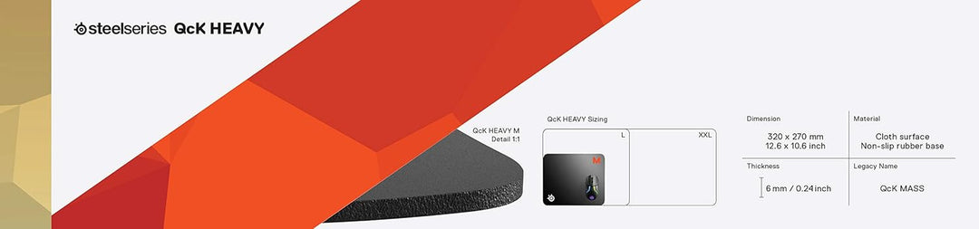 SteelSeries QcK Gaming Surface - Mitteldickes Tuch - Mauspad aller Zeiten - Peak Tracking und Stabil