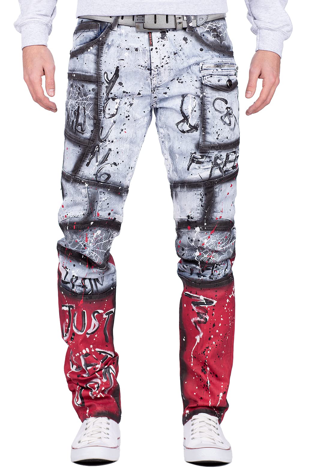 Cipo & Baxx Herren Jeans modernes extravagntes Design 38W / 34L Iceblue - 89, 38W / 34L Iceblue - 89