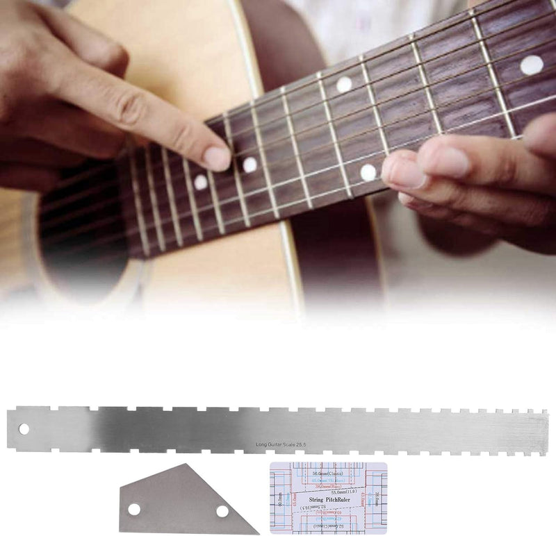 Gitarrenlineal, Edelstahl Straight Groove Design Gitarrenhals Straight Edge Lineal String Action Lin