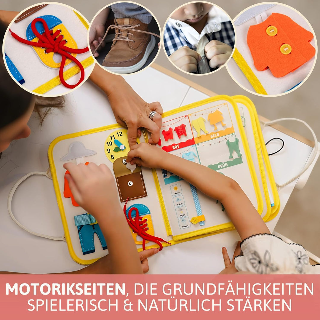 Lion’s Collection Montessori Busy Board Deutsch ab 3 Jahre – Busy Book & Activity Board für Kinder –