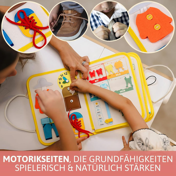 Lion’s Collection Montessori Busy Board Deutsch ab 3 Jahre – Busy Book & Activity Board für Kinder –