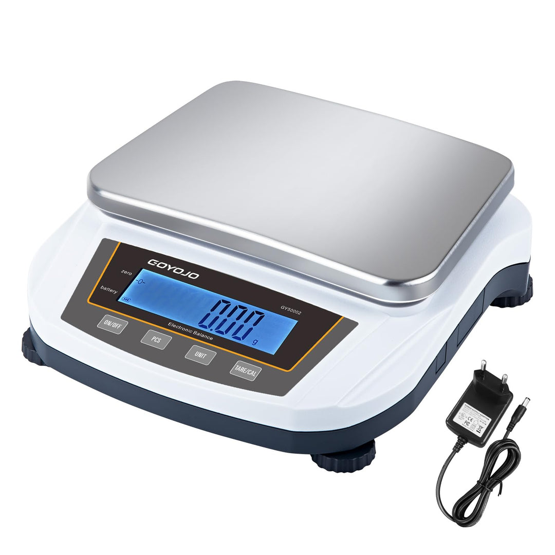GOYOJO Labor-Feinwaage 5000g x 0,01g, Hochpräzise Labor-Analysewaage, Elektronische Präzisionswaage,