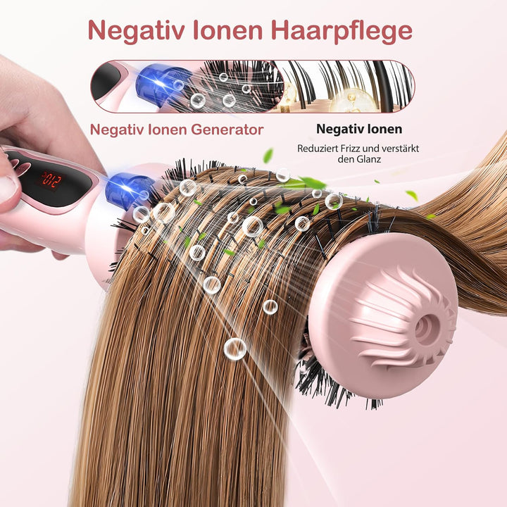Thermobürste, Thermal Brush Ionische Lockenbürste Erhitzt zur Erzeugung Natürlicher Locken, Haarglät