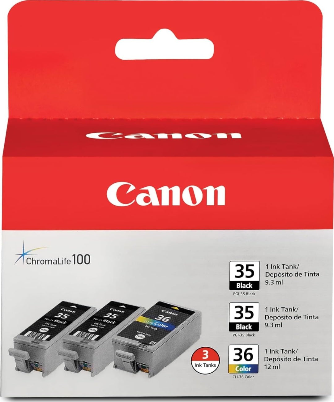 Canon PGI-35 Black Twin &amp; CLI-36 Colour Ink Cartridge Bundle Pack
