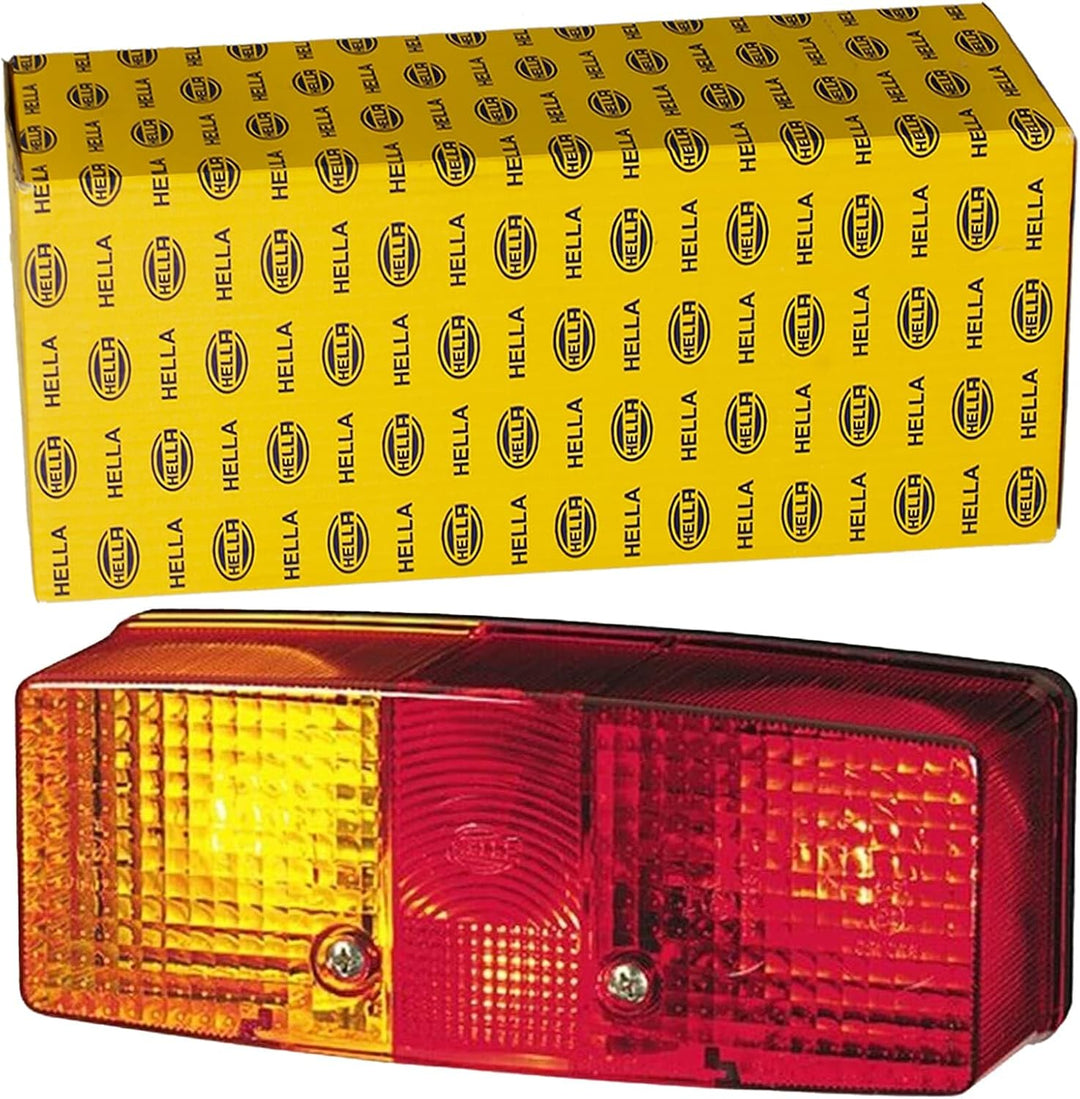 HELLA Rückleuchte - Glühlampe - 24V / 12V - Anbau/geschraubt - ECE - Lichtscheibenfarbe: rot/gelb/we