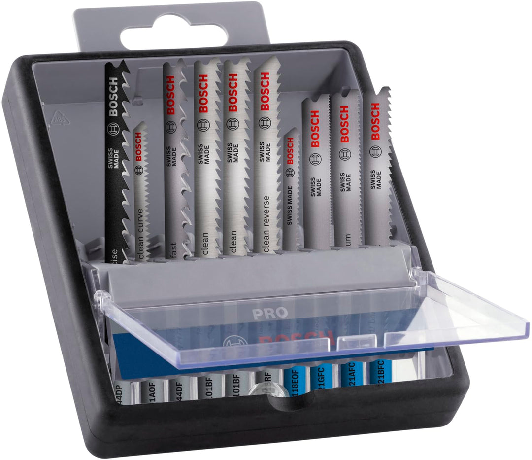 Bosch 10x PRO Wood and Metal Stichsägeblatt-Set, 10-tlg. (für Stahlbleche, Hartholz, Länge 100 mm, P