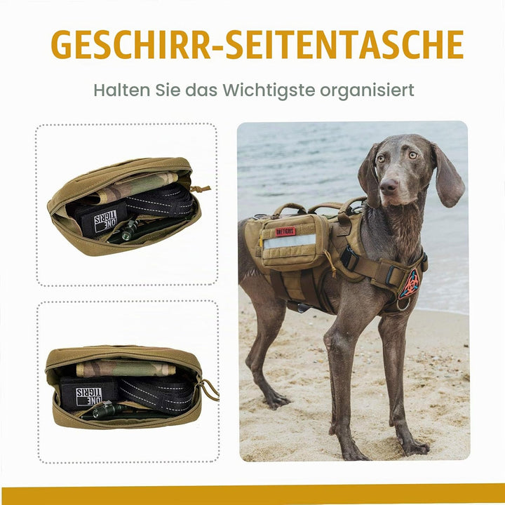 OneTigris Futterbeutel für Hunde 2 Stück, Grosser Weltraum-MOLLE Futterbeutel Hundetraining mit Refl