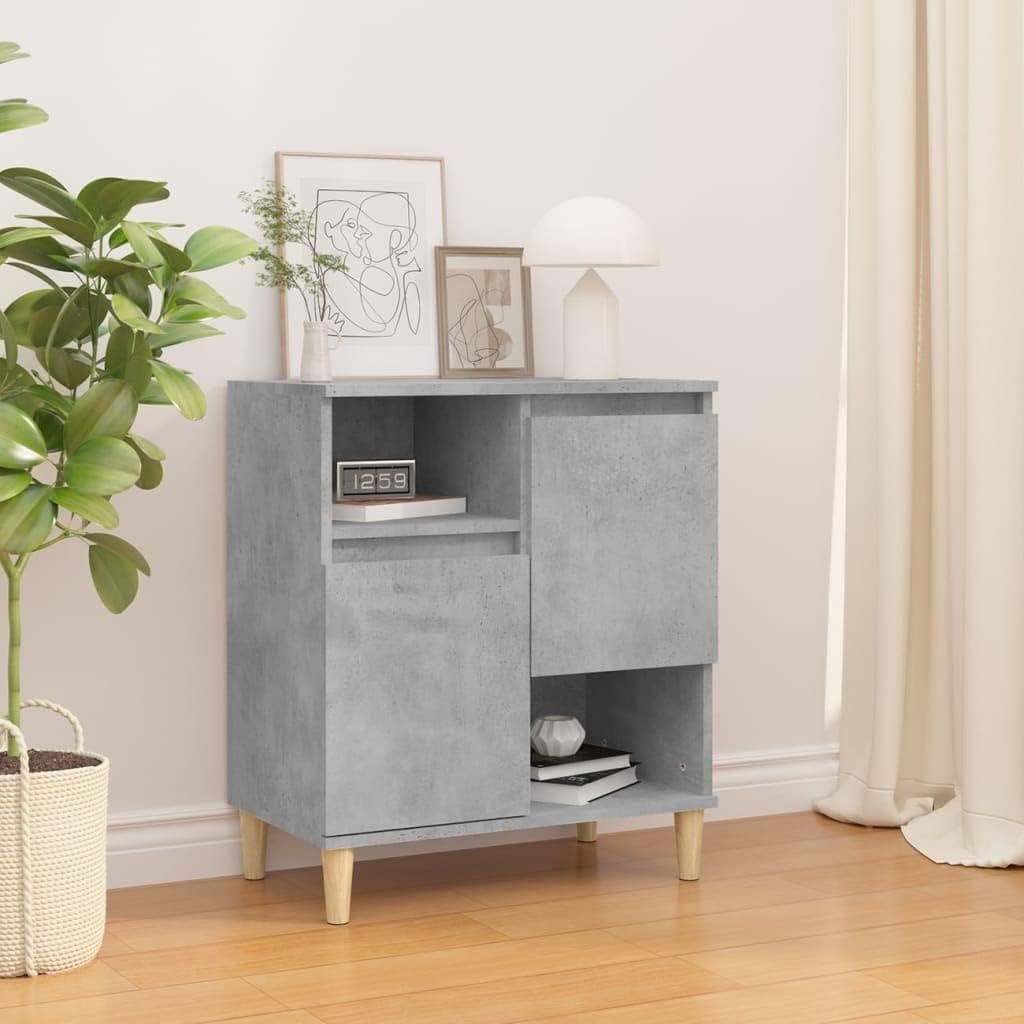 vidaXL Sideboard, Kommode mit 4 Fächern 2 Türen, Highboard Wohnzimmerschrank mit Holzbeinen, Schrank