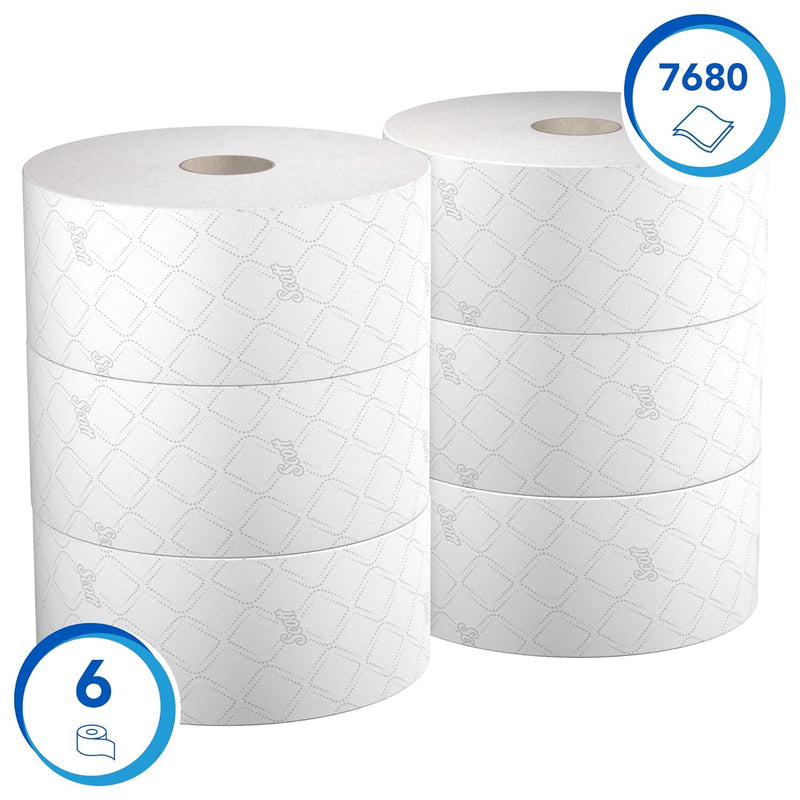 Scott Control Einzelblatt-Toilettenpapier mit Zentralentnahme 8569 – 2-lagiges Toilettenpapier – 6 P