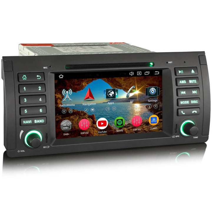 Erisin 8-Core 4+64GB Android 12 Autoradio Navi DAB+Carplay GPS DVD für BMW 5 Series X5 E53