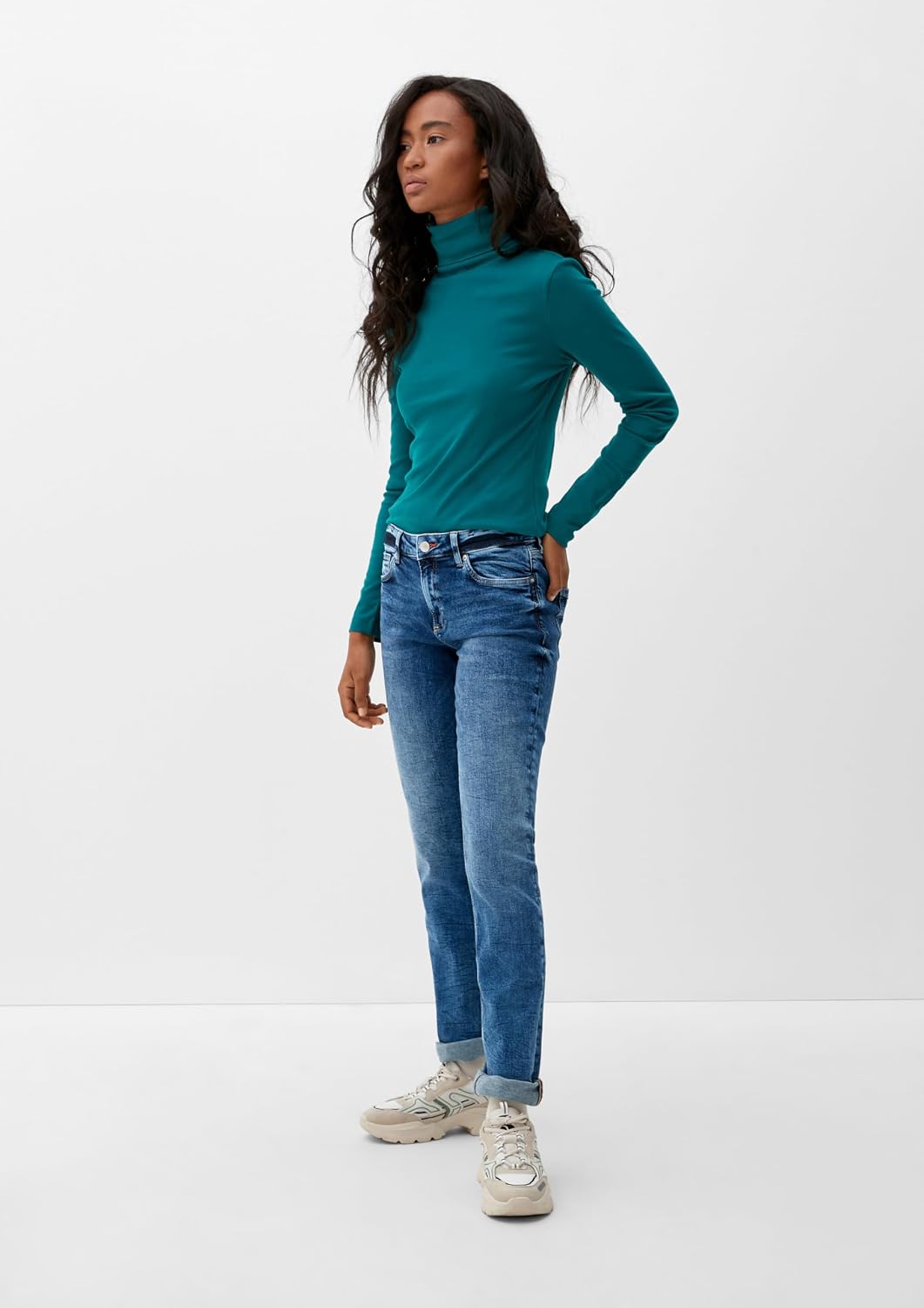 QS Damen Jeans, Fit: Catie Slim Leg 34W / 36L Blau, 34W / 36L Blau