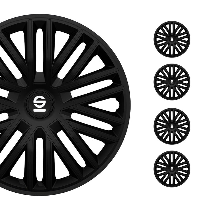 Sparco Radzierblenden Bergamo - 14-Zoll - Schwarz - Satz mit 4 Stück