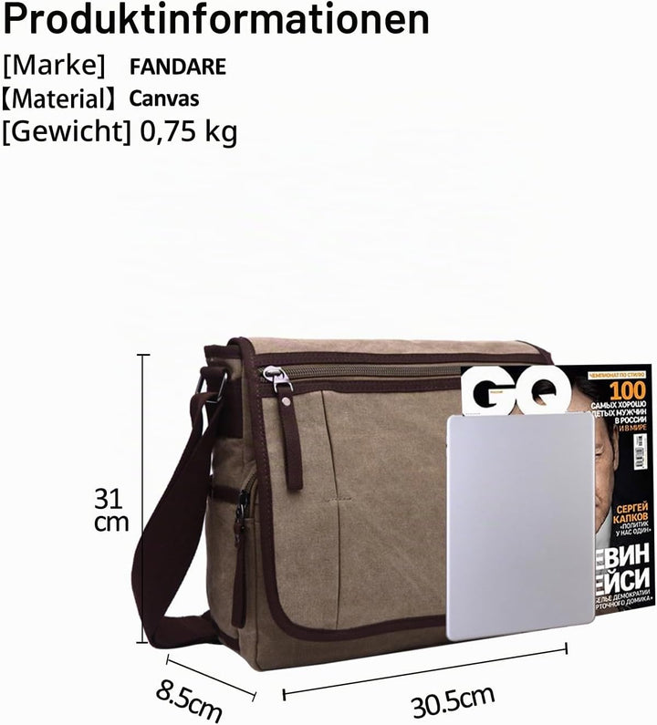 FANDARE Einfache Umhängetasche für Männer, Handel, Reisen, Postman, Schulter, Crossbody Tasche, gros