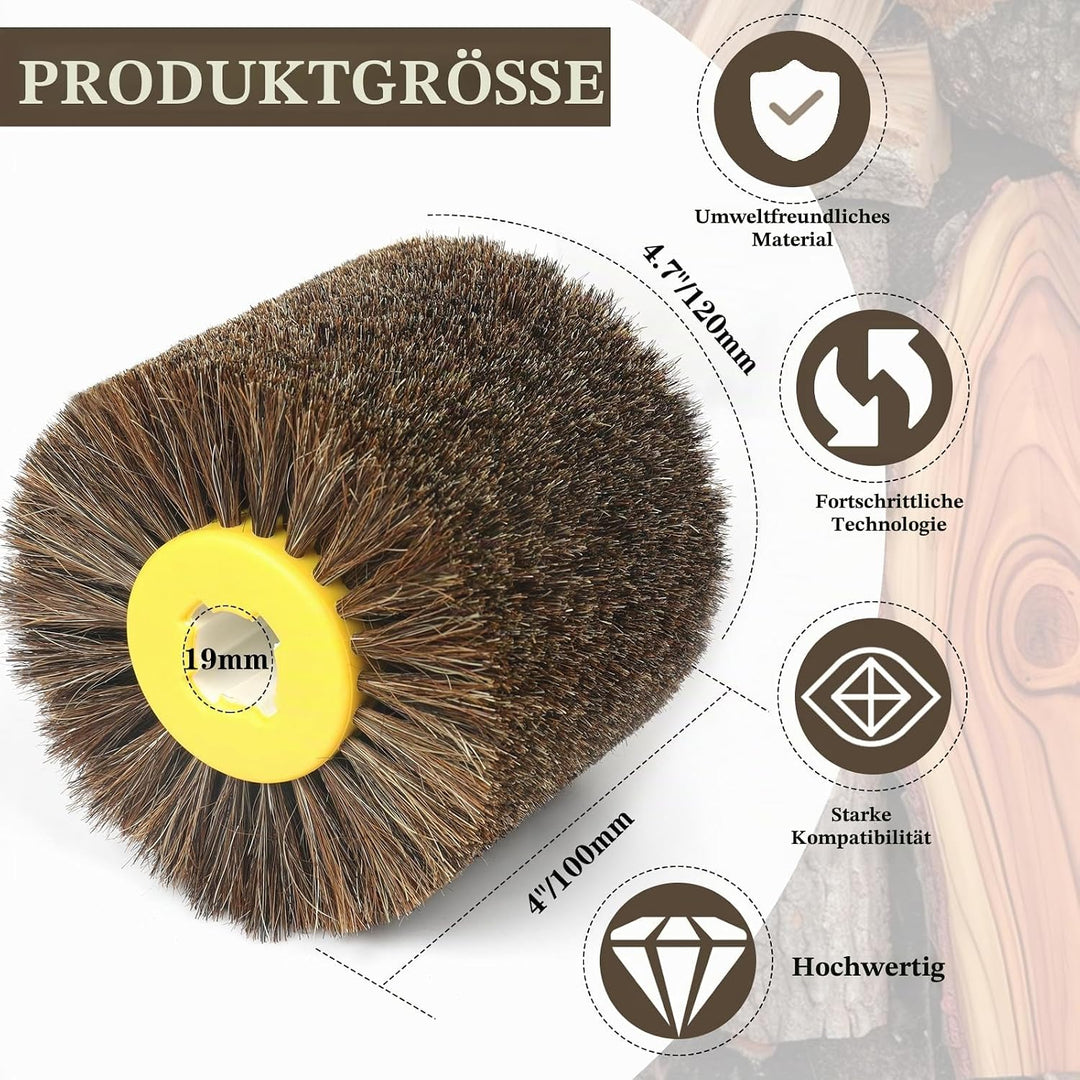 Schleifbürsten, 120x100mm Rosshaarbürste, Polierbürste zum Holzverarbeitung, Grit Bürste Bristle Bür
