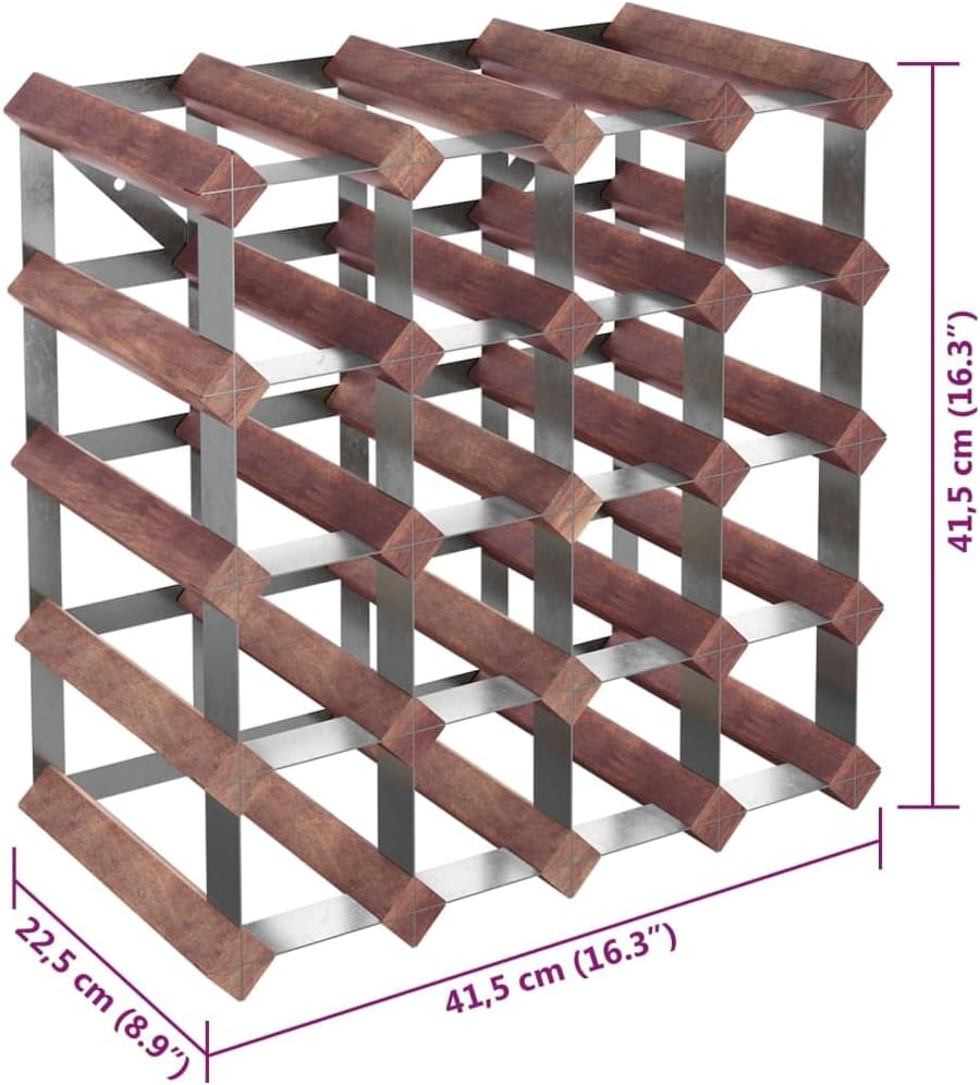 WIFESE Weinregal für 20 Flaschen Braun Weinregal Holz Weinflaschenhalter GeträNkeregal Weinregal Met