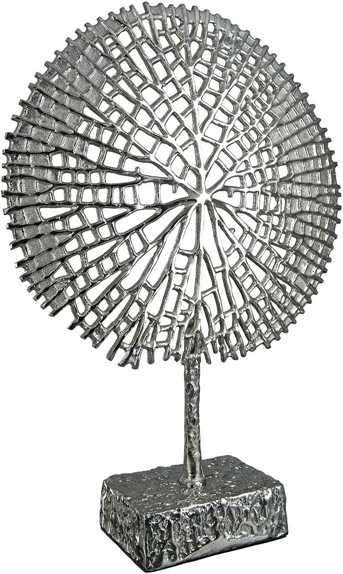 GILDE Deko Skulptur Baum Tree - Aluminium - silberfarben - Deko Wohnzimmer - Höhe 53 cm, 60141 Höhe
