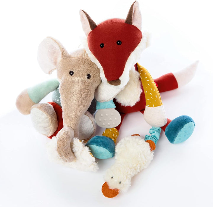 sigikid 43164 Babyaktivspielzeug Stofftier Elefant, Mint/grau, Mint/Grau