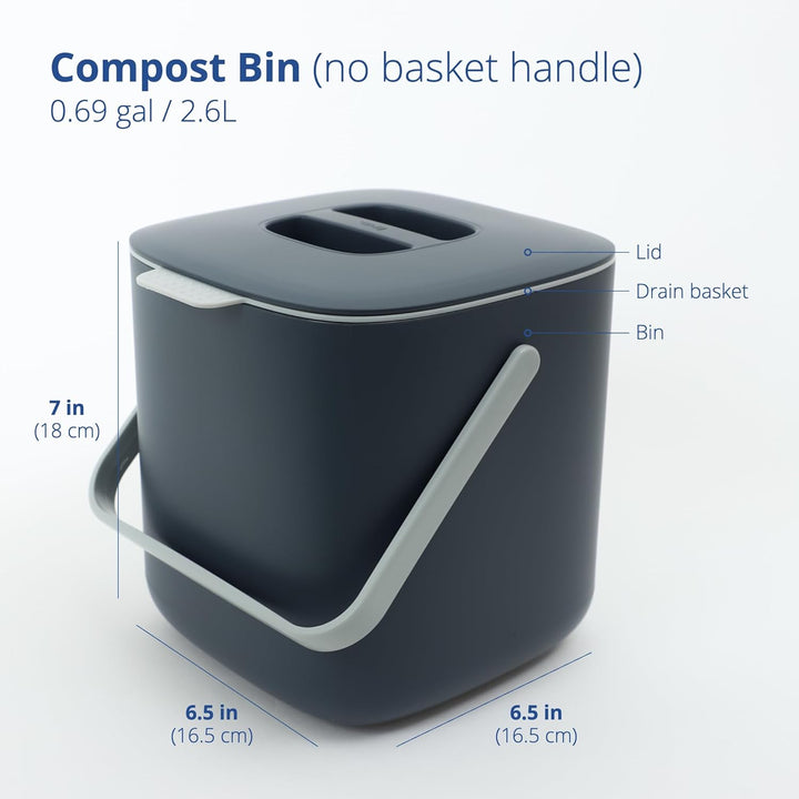 BLUE GINKGO Biomülleimer Küche – Kompostbehälter Küche mit Deckel, Griffen | Spülmaschinenfest | Her
