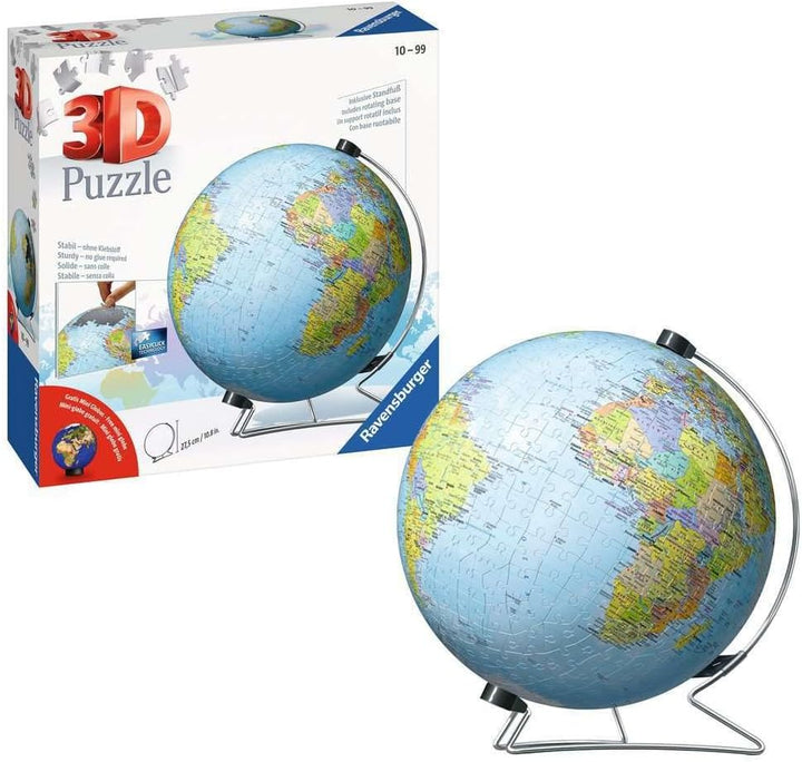 Ravensburger 3D Puzzle 11159 - Puzzle-Ball Globus in deutscher Sprache - 540 Teile - Puzzle-Ball Glo