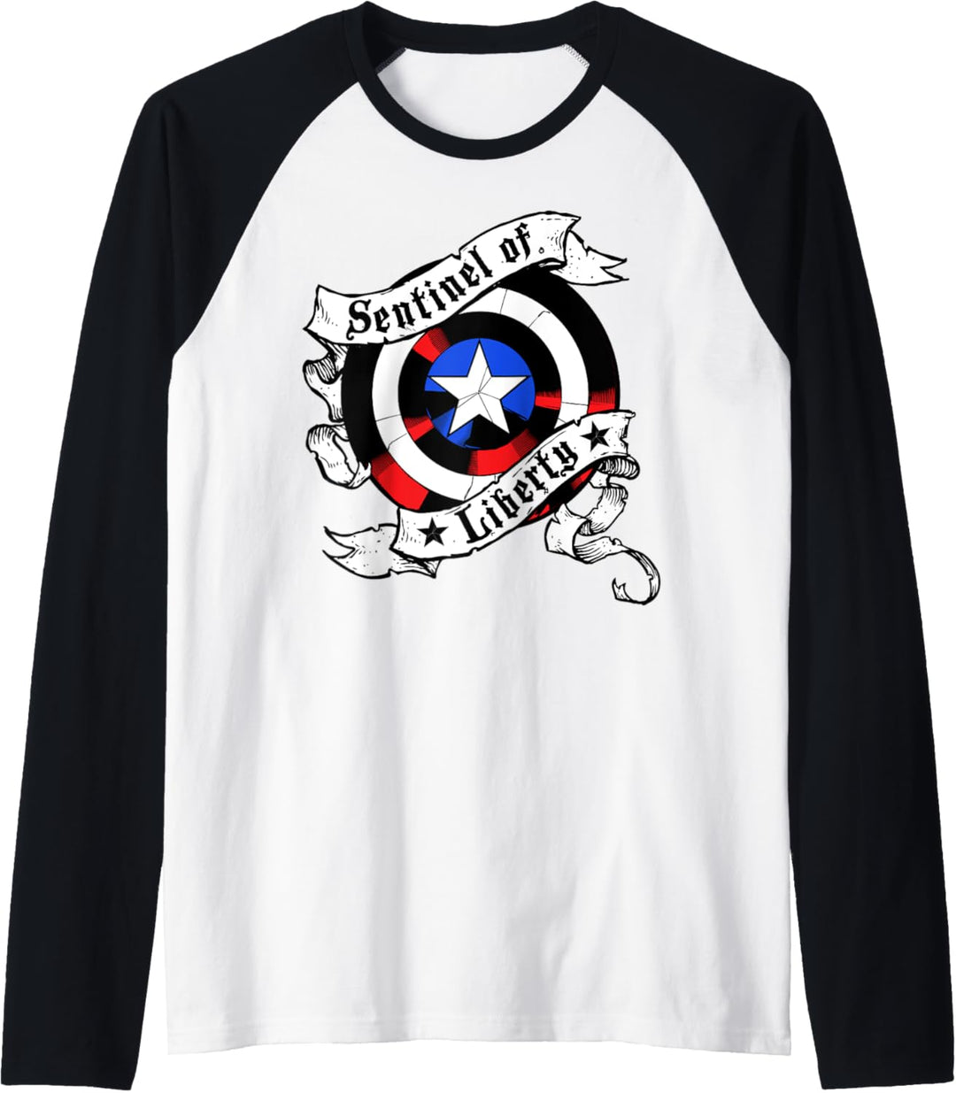 Marvel Captain America Sentinel Of America Shield Raglan