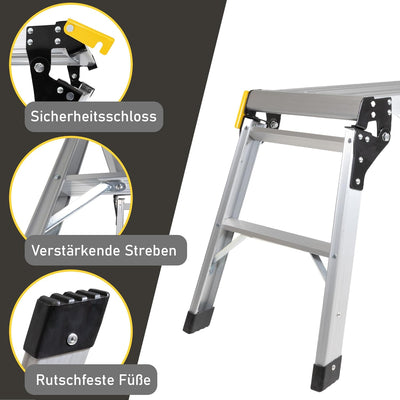 LEMODO Arbeitsplattform | Arbeitsbühne mit Antirutsch-Oberfläche 51 x 30 cm | Laufbühne bis zu 150 k