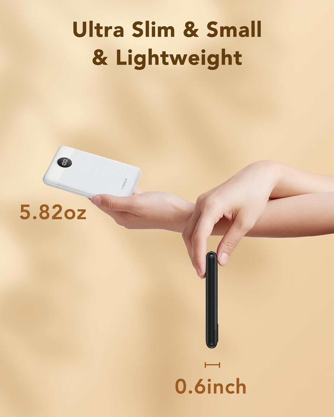 VEGER Power Bank Mini 22.5W, 10000mAh Powerbank Klein Aber Stark, Ultra Slim Leicht Externe Handyakk