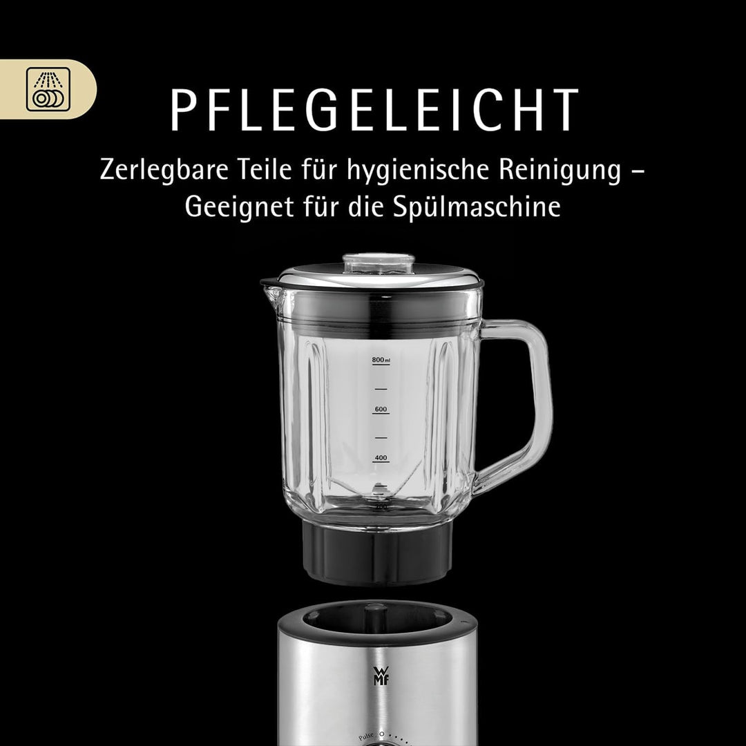 WMF Küchenminis Kompaktmixer, Mini Standmixer, 400 Watt, Standmixer klein, Glasbehälter 0,8 l, Pulss