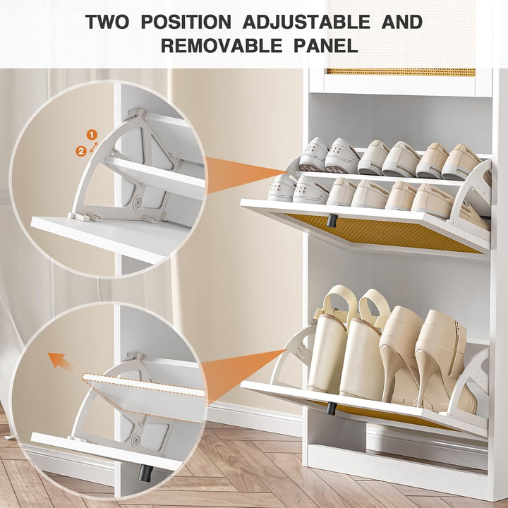 Schuhschrank mit 3 Flip-Schubladen, platzsparender Schuhkipper, Schuhregal, Schuhaufbewahrung, für 1