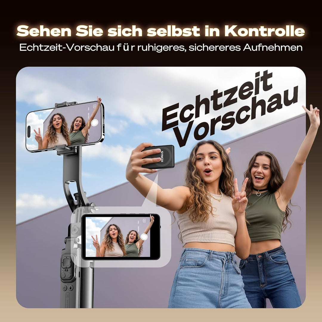 SYNCO XView Handy Selfie Monitor, Magnetischer Smartphone Vlog Bildschirm für iPhone & Android Rückk