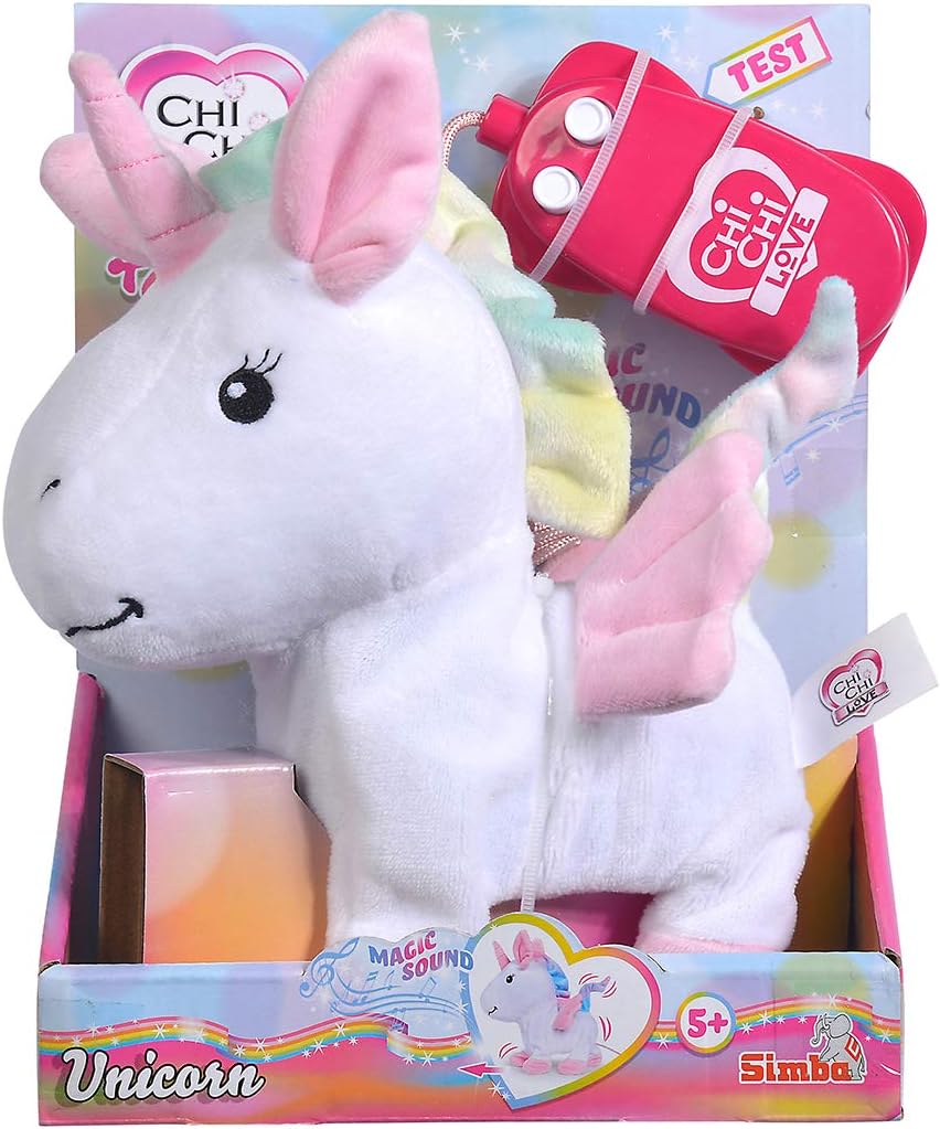 Simba 105893021 - Chichi Love Fantasy Unicorn, kabelgesteuertes Einhorn, mit Sound, läuft und bewegt