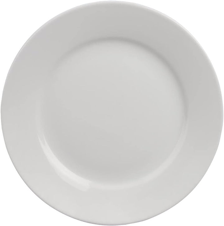 Olympia Athena Speiseteller-Set mit breitem Rand, 25,4 cm (10 Zoll), 12 Stück, weiss, superglasierte