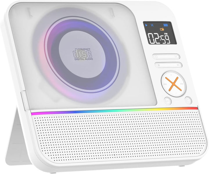 MONODEAL 2026 CD Player Tragbar mit RGB-Licht,HiFi-Stereoanlage Tragbarer CD Player Bluetooth, Wiede