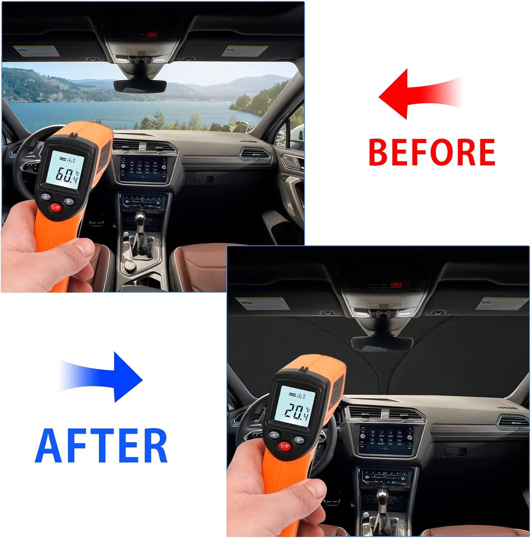 YEE PIN Sonnenschirm Auto kompatibel mit Skoda Karoq 2017-2023，Faltbare Auto Sonnenschutz Karoq Fron