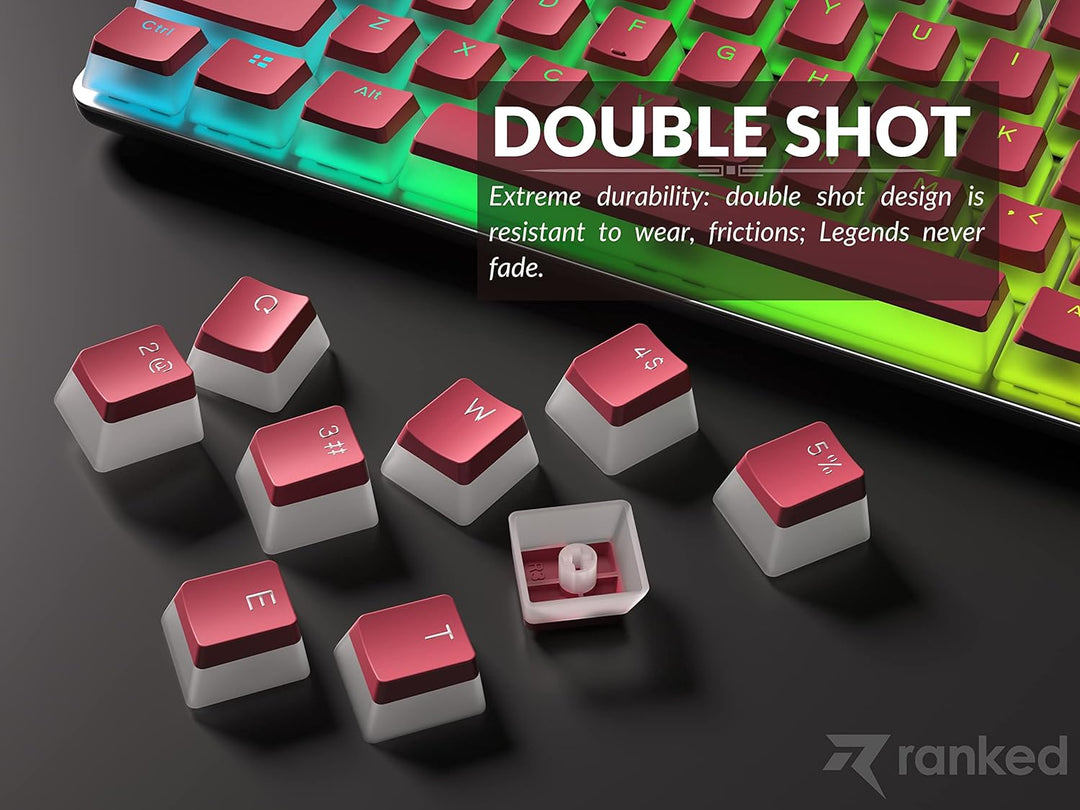 Ranked Pudding PBT-Tastenkappen | 112 Double Shot Transluzent ANSI US- und ISO-Layout | OEM-Profil f