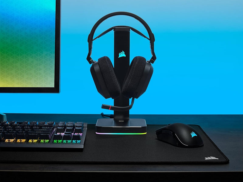 Corsair HS80 RGB WIRELESS Premium-Gaming-Headset mit Dolby Atmos (niedrige Latenz, omnidirektionales