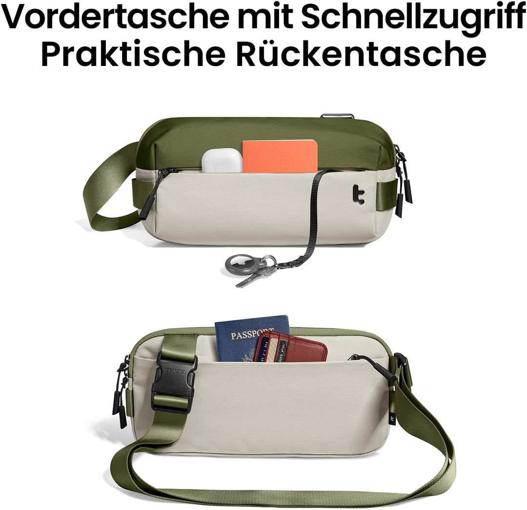tomtoc Kompakt Sling Bag, 4L Minimalistisch Brusttasche Umhängetasche Schultertasche für Herren und