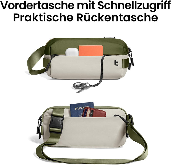 tomtoc Kompakt Sling Bag, 4L Minimalistisch Brusttasche Umhängetasche Schultertasche für Herren und