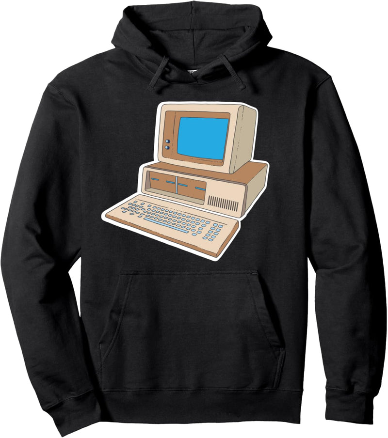 Vintage Retro alte Computer Illustration Bild Pullover Hoodie