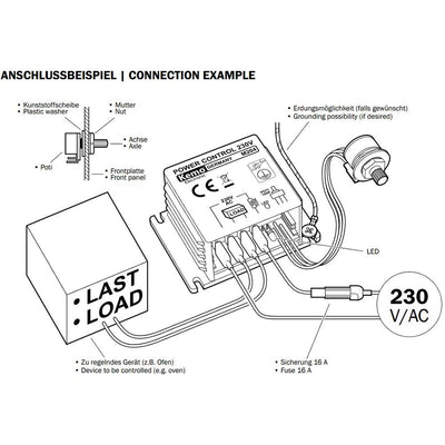 Kemo M204 Leistungsregler 230 V, max. 16 A für Heizungen. Regelung von ohmschen Lasten ohne zusätzli