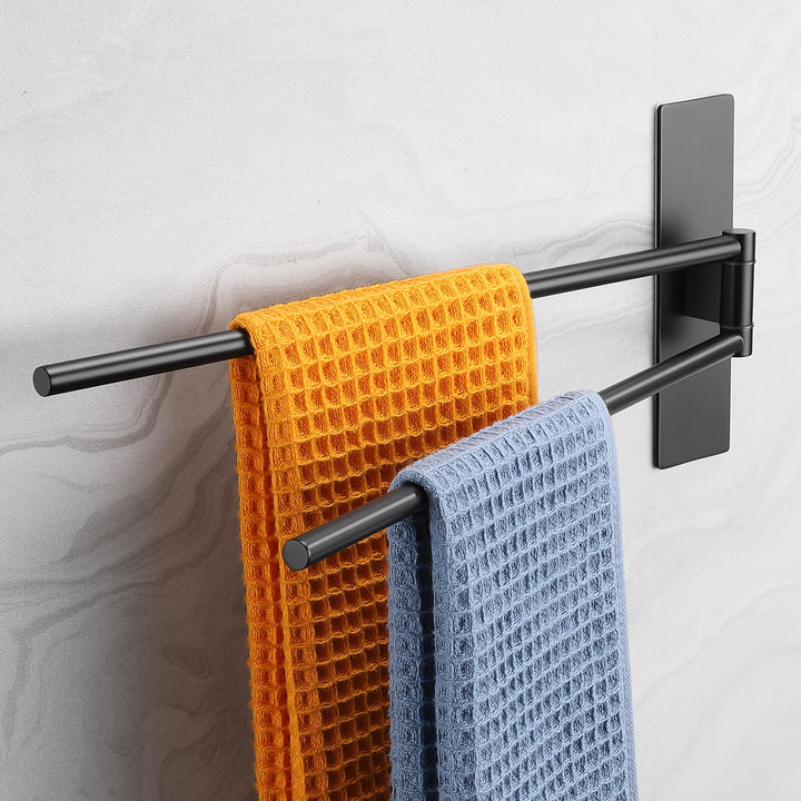 Handtuchhalter Selbstklebend ohne Bohren 180° Schwenkbar 2-armig Handtuchhalter aus Edelstahl Gebürs