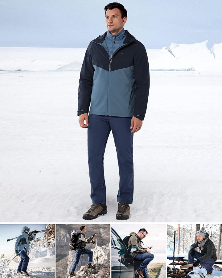 33,000ft Outdoorhose Herren Softshellhose Wasserdicht Winddicht Skihose Warm Fleece Gefüttert Arbeit