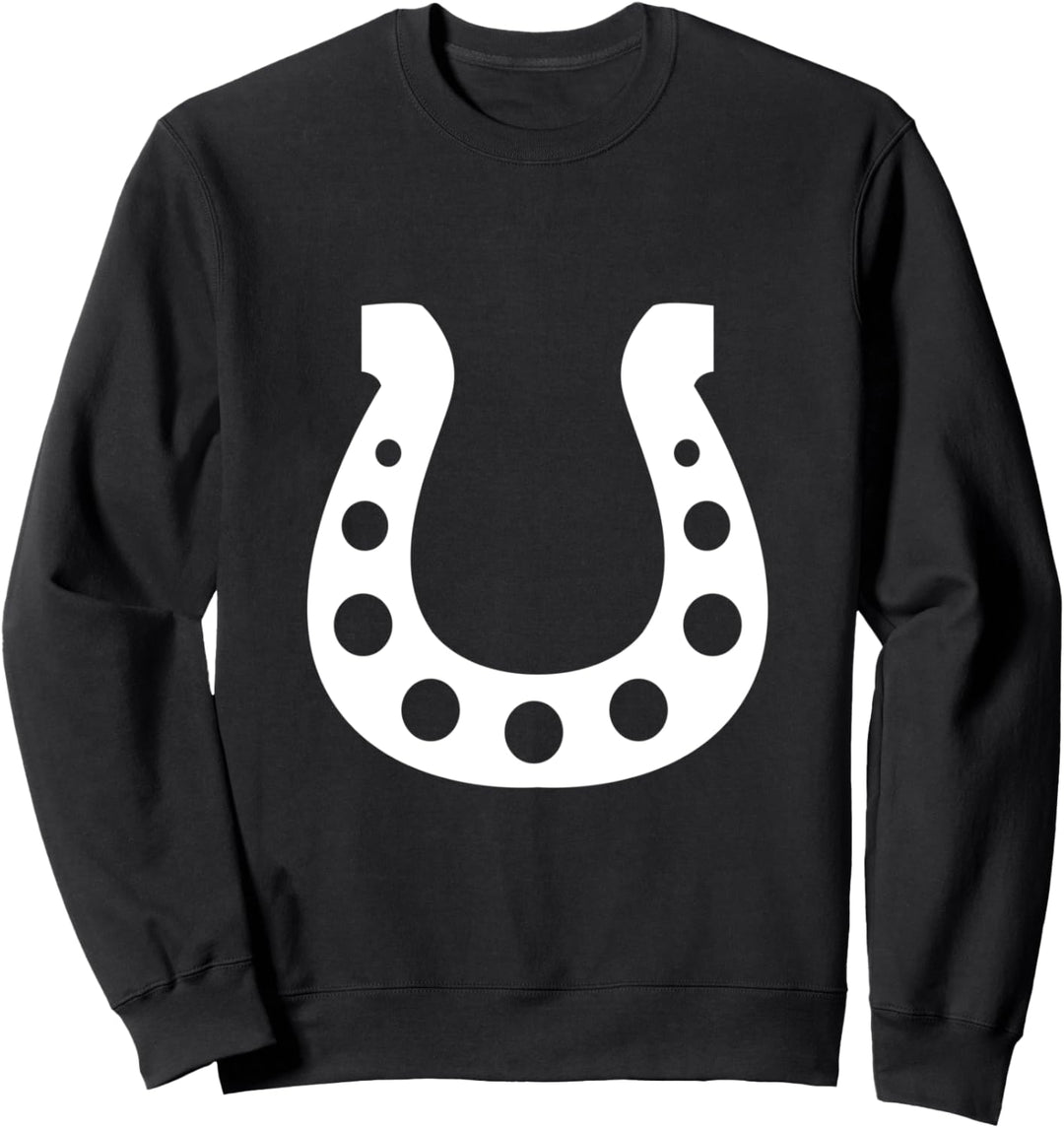 Weisses glückliches Hufeisen Sweatshirt