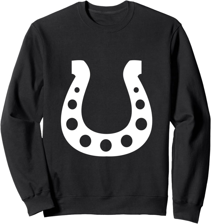 Weisses glückliches Hufeisen Sweatshirt