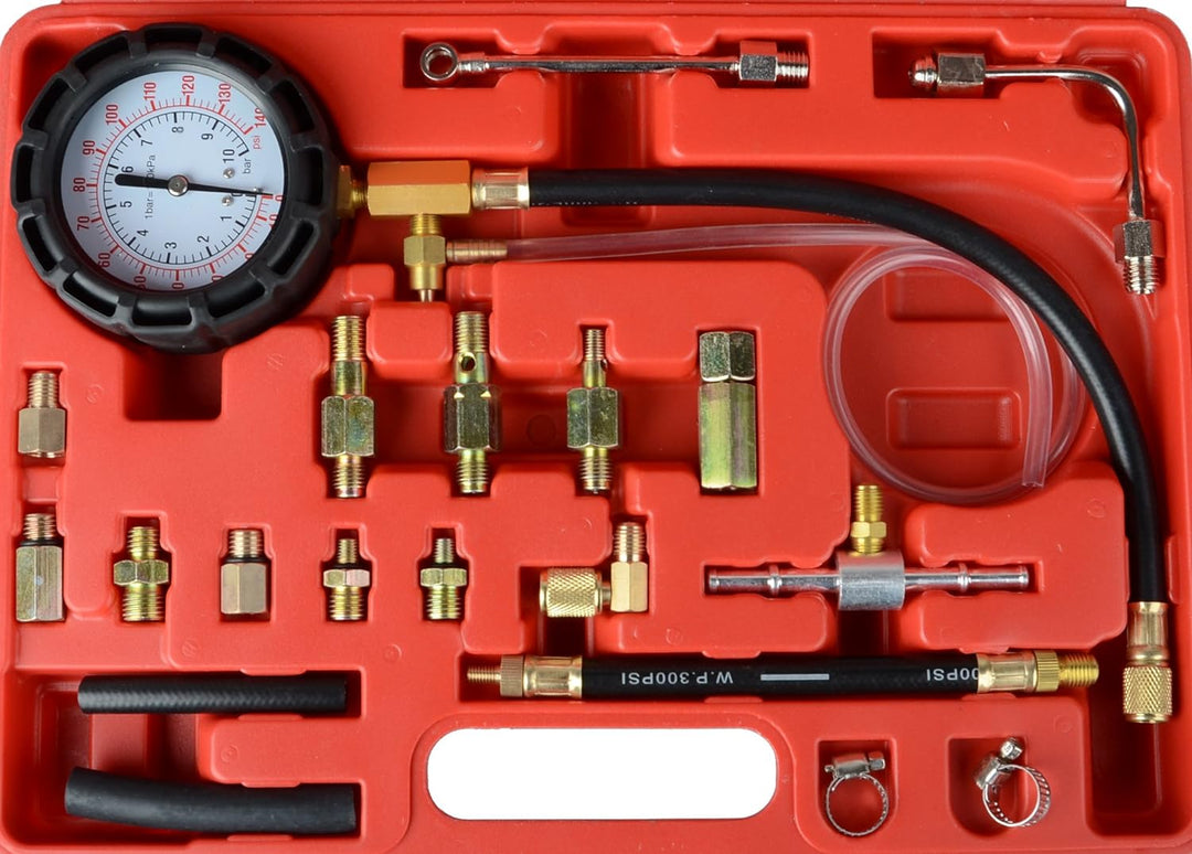 DAYUAN Benzindruck-Tester Set Einspritzanlage Benzindruck-Prüfer Set Druckprüfer Auto PKW Krafststof