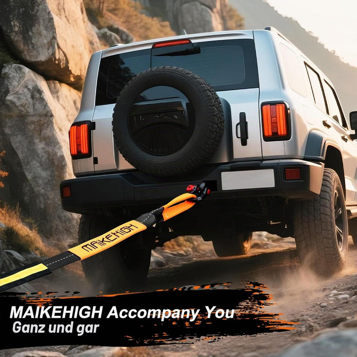 MAIKEHIGH Abschleppseil 5M x 5cm, 10 Tonnen (22,000 Lbs) Tow Rope Abschleppseile für Off-Road Recove