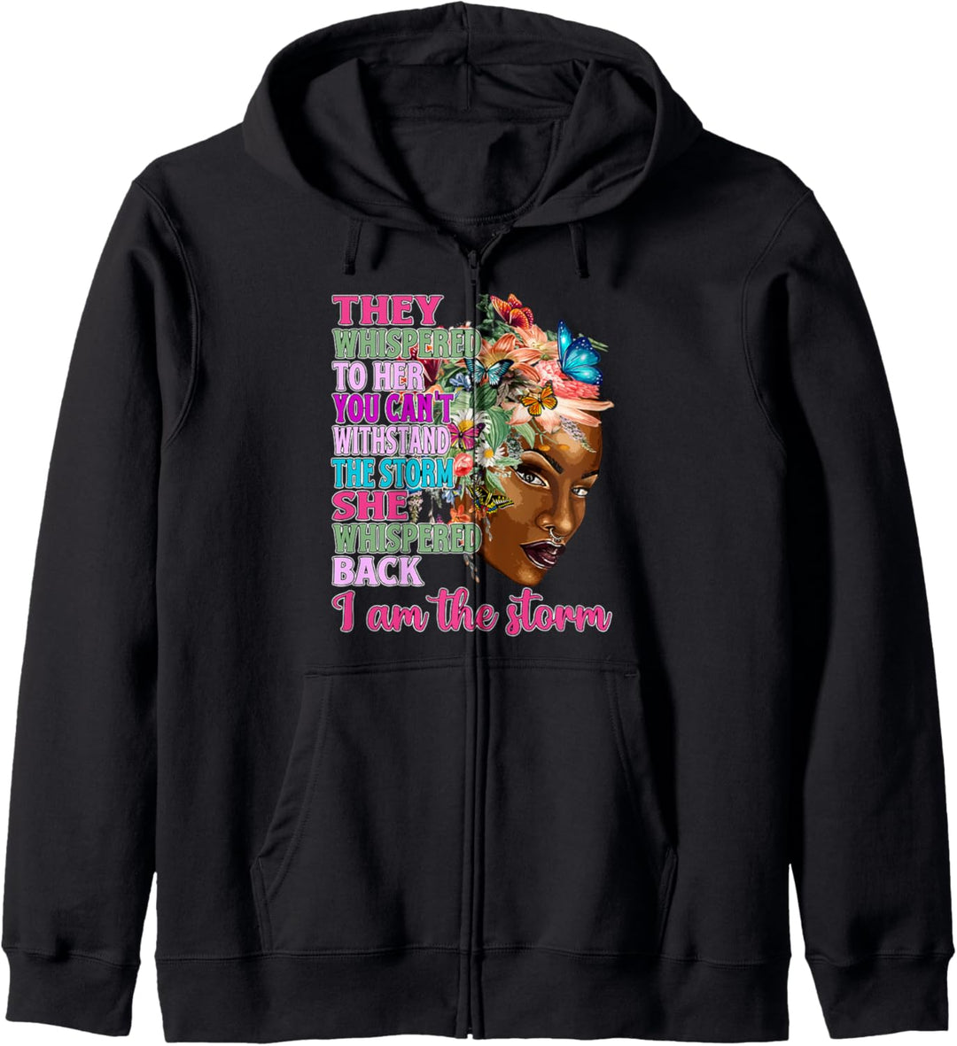 Black Queen Natural Afro African American I Am The Storm Kapuzenjacke